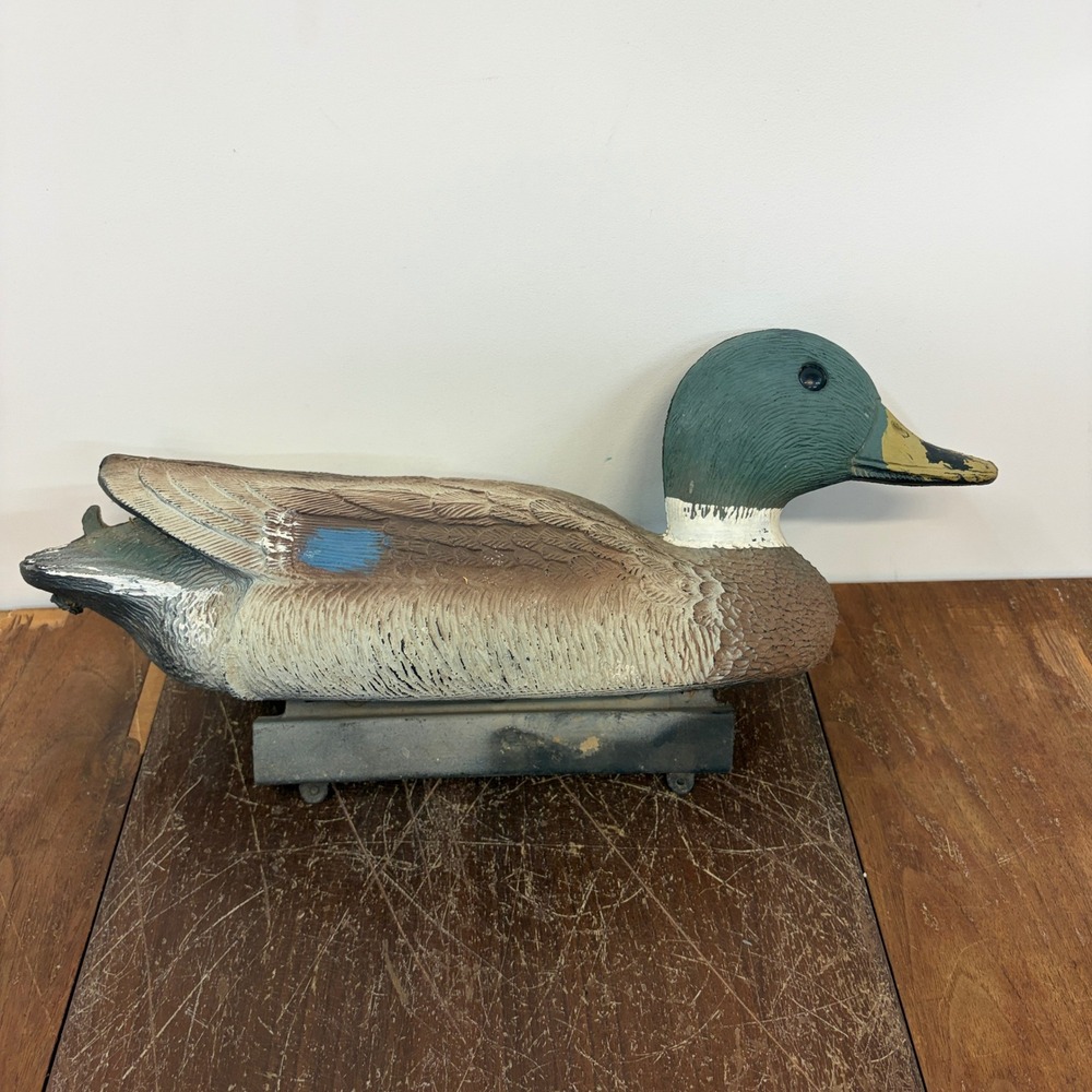Vintage Flambeau Mallard Duck Decoy Made in USA Green Head Floating Waterfowl